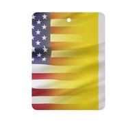U.S.A And Vatican Flag 1 PCS Car Air Freshener Hanging Aromatherapy Tablets Automotive Ornament for Auto Room Bathroom Bedside Square