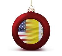 U.S.A And Vatican Flag Christmas Balls for Tree Decoration PC Baubles Hanging Ornaments Festive Decor 2PCS