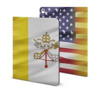 U.S.A And Vatican Flag Stylish Tablet Case Compatible with IPAD 2020 （10.2in） TPU Anti-Scratch Covers with Pen Slot