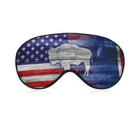 U.S.A and Wyoming State Flag Lightweight Sleep Masks Funny Blocking Eye Mask for Sleeping with Adjustable Strap