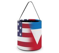 U.S.A. Antiguan And Barbuda Flag Large Easter Basket Candy Bags Canva Tote Bag Portable Hallowee Bucket