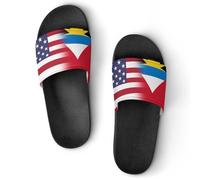 U.S.A. Antiguan And Barbuda Flag Summer Mens Slippers Women Shower Shoes Sandals Beach Pool