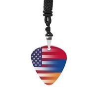 U.S.A. Armenia Flag Fashion Guitar Picks Necklace Music Jewellery Personalized Pendant