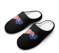U.S.A Australia Love Flag Comfy Women's Slippers Nonslip Indoor House Shoes 9-10（40-41）