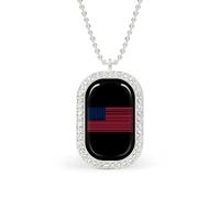 U.S.A Barcode Flag Freedom for Sale Women's Necklaces Lightweight Alloy Pendant Diamond Necklace Ladies Jewelry Gift