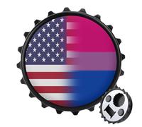 U.S.A. Bisexual Proud Flag 2 in 1 Magnetic Beer Bottle Opener Fridge Magnets Easy Storage Gift for Men Women Black-Style