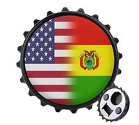 U.S.A Bolivia Flag 2 in 1 Magnetic Beer Bottle Opener Fridge Magnets Easy Storage Gift for Men Women Black-Style