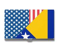U.S.A Bosnia and Herzegovina Flag Business Card Case Slim Card Holder