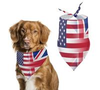 U.S.A Britain Flag Dog Bandana Pet Scarf for Small Medium Large Dogs Triangle Bibs Photo Prop Gift
