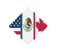 U.S.A Canada Mexico Flag Car Aromatherapy Tablets Air Freshener Hanging Scented Cards for Rooms Bathrooms Wardrobe Rhombus