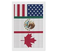 U.S.A Canada Mexico Flag Diamond Art Painting for Home Wall Decor Adults Arts Crystal Points Kits Full Square Drill
