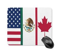 U.S.A Canada Mexico Flag Gaming Mouse Pad with Rubber Base