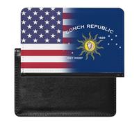 U.S.A Conch Republic Key West Flag Slim Passport Holder Credit Card Cover Travel Essentials Wallet