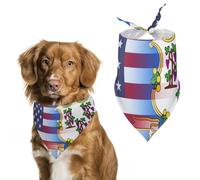 U.S.A Connecticut State Flag Cute Dog Bandana Triangle Adjustable Washable Cat Scarf Pet Accessories