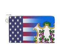 U.S.A Connecticut State Flag Portable Canvas Coin Purse Fashion Pencil Case Travel Makeup Bag