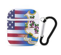 U.S.A Connecticut State Flag Slim Compatible with Airpod Case Protective Hard Cover Skin Shockproof