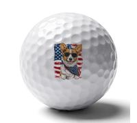 U.S.A. Corgi Puppy Flag Golf Balls Rubber Practice for Training for Backyard Beginner
