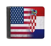 U.S.A. Croatian Flag Printed Bifold Wallet with Hidden Compartments Pocket Money and Credit Card Holder for Men Women