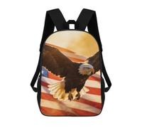 U.S.A. Eagles Soaring Backpack Unisex 17Inch Lightweight Travel Daypack Laptop Backpacks with 1 Main Compartment And Side Pockets