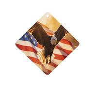 U.S.A. Eagles Soaring Car Air Freshener Aromatherapy Tablets Hanging Scented Cards for Rooms Bathrooms Wardrobe Rhombus