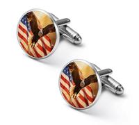 U.S.A. Eagles Soaring Men's Cufflinks Alloy Cuff Link Classic Shirt Accessories for Party Business Wedding
