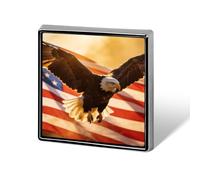 U.S.A. Eagles Soaring Square Badge Pin Metal Memorial Brooch Button Lapel Pins for Backpack Wedding