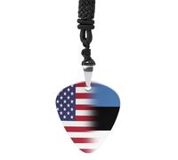 U.S.A Estonia Flag Fashion Guitar Picks Necklace Music Jewellery Personalized Pendant