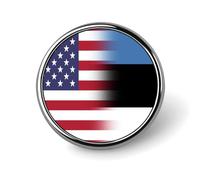U.S.A Estonia Flag Round Brooch Cute Pin Badges Decoration Jewellery for Men Women Metal Lapel Pins