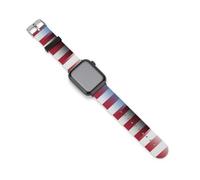 U.S.A Estonia Flag Silicone Watch Strap Compatible with IWatch Adjustable Sports Band Unisex 38mm/40mm