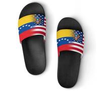 U.S.A Flag And Venezuela PVC Anti-Skid Home Slippers | Slides Shower Shoes House Bathroom Slippers for Women Men
