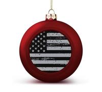 U.S.A Flag Christmas Balls for Tree Decoration PC Baubles Hanging Ornaments Festive Decor 4PCS
