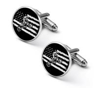 U.S.A Flag Dirt Bike Motorcycle Men's Cufflinks Tuxedo Cuff Links Dress Shirt Tie Accessories for Business Weddings