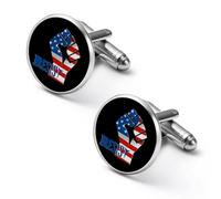 U.S.A Flag Fist Men's Alloy Cufflinks Classic Cuff Link Fashion Shirt Accessories for Business Party Wedding 1.7cm