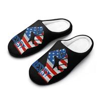 U.S.A Flag Fist Men's Cotton Slippers for Winter Casual House Shoes Soft Comfy Slip Indoor Outdoor