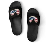 U.S.A Flag Goggles Unisex Summer Sliders Waterproof Beach Slippers Lightweight Anti Slip House Shoes