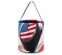 U.S.A Flag Hockey Halloween Tricking Or Treating Bag