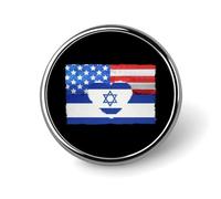 U.S.A Flag Israel Love Heart Small Round Button Badge Lapel Pins Badge for Bag 1" Shirt Accessories