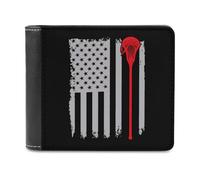 U.S.A. Flag Lacrosse Slim Bifold Wallet Minimalist Wallets Pouch with Card Slots for Men Women