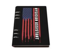 U.S.A. Flag Physician Assistant A5 Notebook Refillable 6 Ring Binder Note Book 90 Pages for Travel Journal