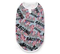U.S.A Flag Racing Dogs Shirts Lightweight T-Shirts Sleeveless Pet Vest Soft Puppy Clothes