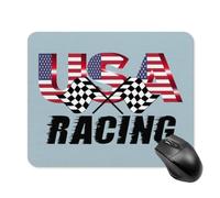U.S.A Flag Racing Gaming Mouse Pad with Rubber Base