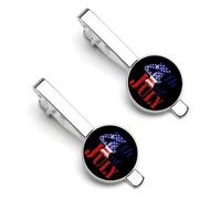 U.S.A Flag Ragged 4th of July Men‘s Cufflinks Silver Tack Pins Tie Clips Necktie Bar Pinch Suit Tie Accessories
