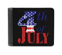 U.S.A Flag Ragged 4th of July Men's Leather Wallet Casual Slim Bifold Wallet Minimalist Credit Card Holder with Money Clip