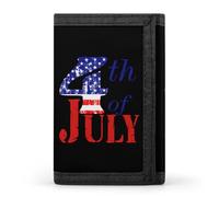 U.S.A Flag Ragged 4th of July Men's Trifold Casual Credit Card Holder Wallet with Id Window Minimalist Coin Purse