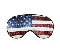 U.S.A. Flag Red Blue Sparkles Glitters Sleep Eye Mask Sleeping Light Blocking Cover Night Blindfold for Travel Nap