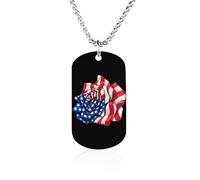 U.S.A. Flag Rose Fashion Pendant Necklace Chain Personalized Graphic Jewellery