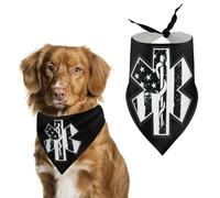 U.S.A. Flag with EMS Star of Life Dog Bandanas Puppy Cat Kerchief Pet Triangle Scarf Costumes Decorations