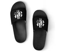 U.S.A. Flag with EMS Star of Life Women's House Slippers for Men Shower Slides Bathroom Shoes Sandals 41 (255mm)