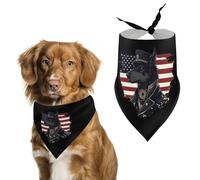 U.S.A Flag Wolf Police Officer Cute Dog Bandana Triangle Adjustable Washable Cat Scarf Pet Accessories