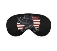 U.S.A Flag Wolf Police Officer Fashion Sleep Eye Mask Soft Covers for Sleeping with Adjustable Strap